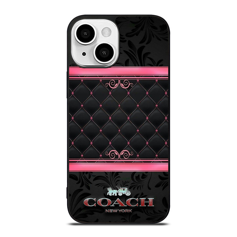 COACH NEW YORK PINK BLACK iPhone 13 Mini Case Cover