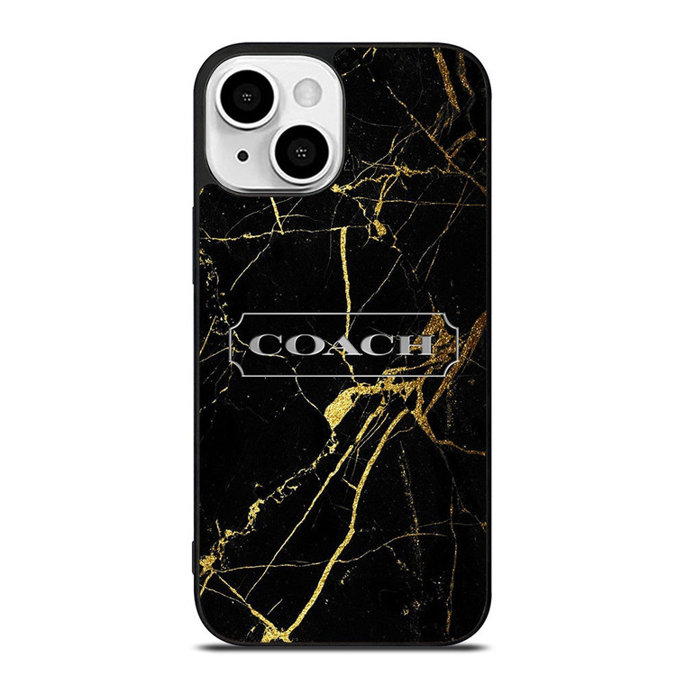 COACH NEW YORK GOLD MARBLE iPhone 13 Mini Case Cover