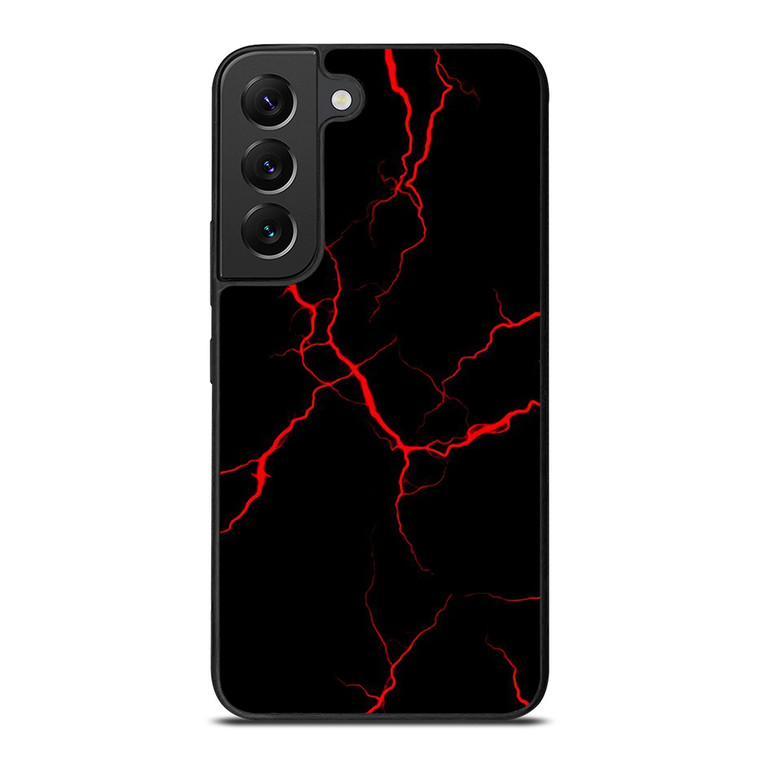 RED NEON LIGHTNING PATTERN Samsung Galaxy S22 Plus Case Cover
