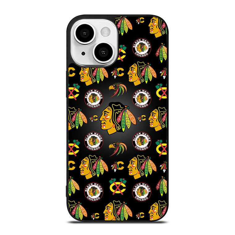 CHICAGO BLACKHAWKS COLLAGE LOGO iPhone 13 Mini Case Cover
