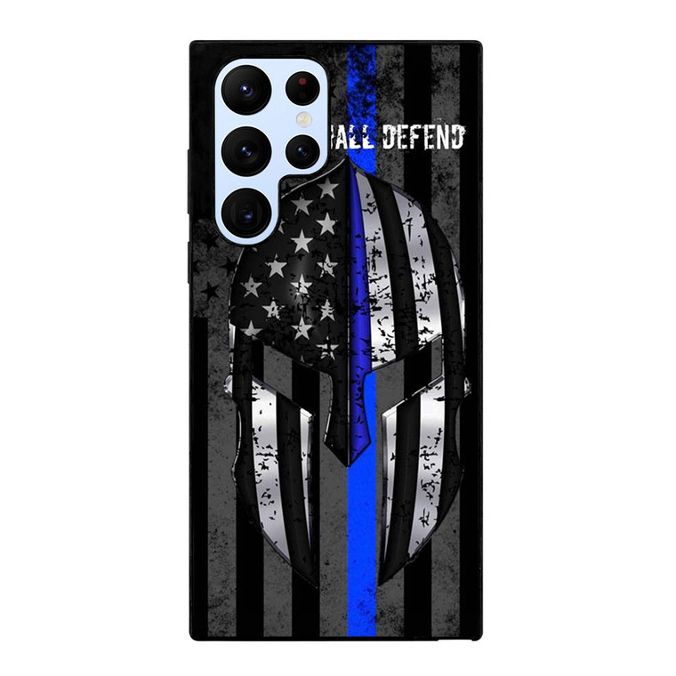 BLUE LINE POLICE WARRIOR Samsung Galaxy S22 Ultra Case Cover