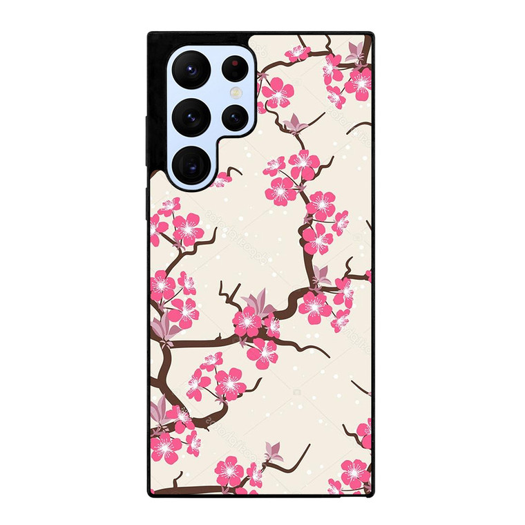 CHERRY BLOSSOM FLOWERS PATTERN Samsung Galaxy S22 Ultra Case Cover