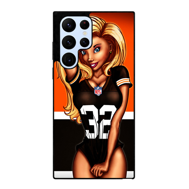 CLEVELAND BROWNS NFL CARTOON GIRL Samsung Galaxy S22 Ultra Case Cover