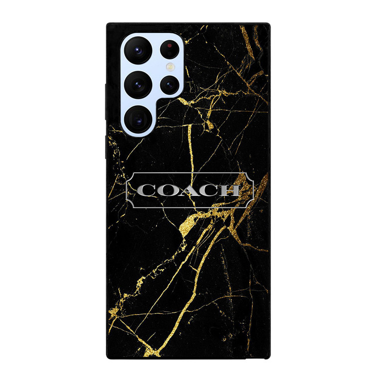 COACH NEW YORK GOLD MARBLE Samsung Galaxy S22 Ultra Case Cover