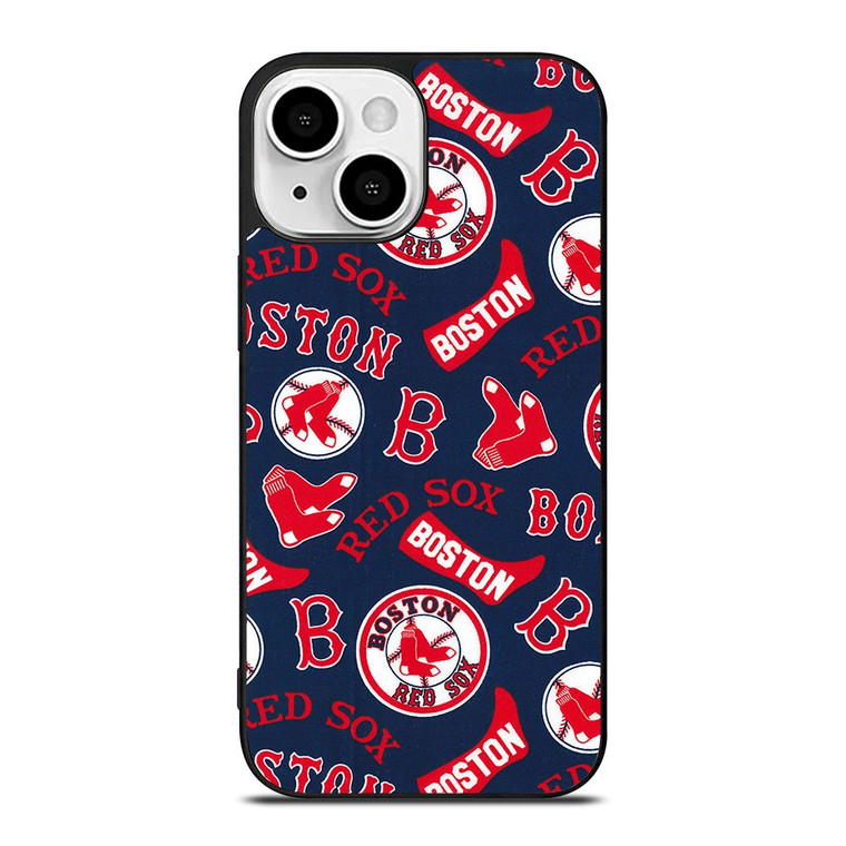 BOSTON RED SOX BASEBALL PATTERN iPhone 13 Mini Case Cover