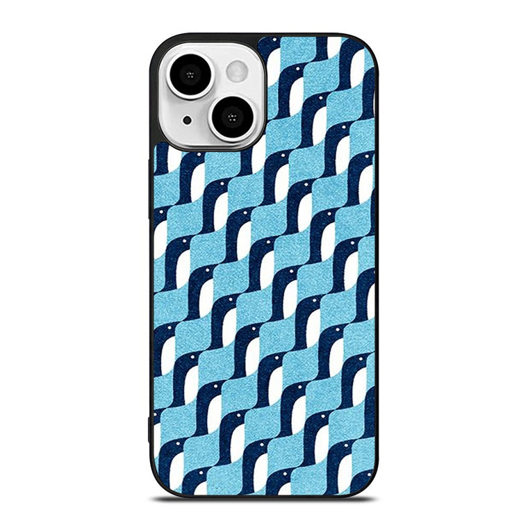 BLUE PENGUINS PATTERN iPhone 13 Mini Case Cover