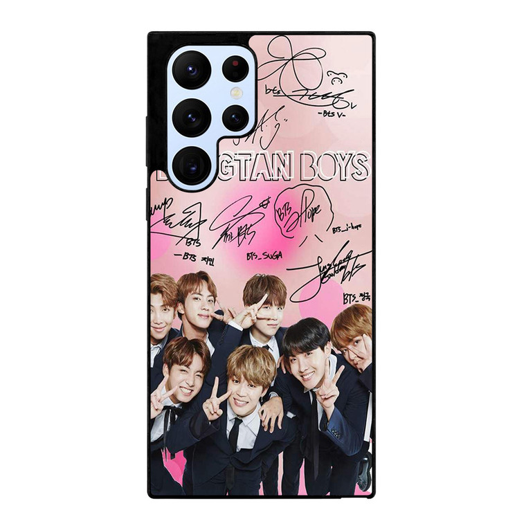 KPOP BTS LOVE PINK SIGNATURE Samsung Galaxy S22 Ultra Case Cover