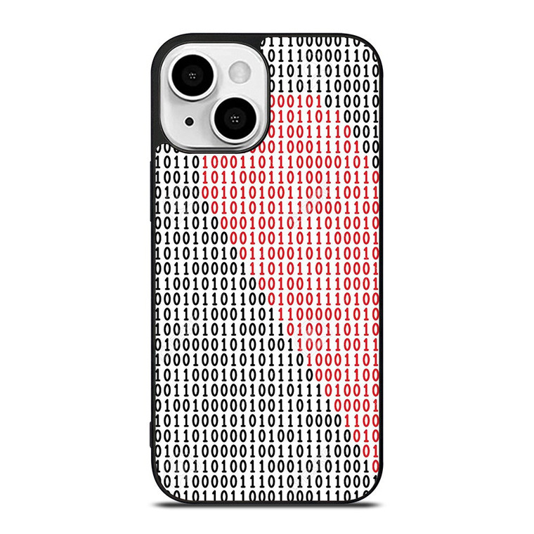 BINARY CODE HALF HEART PATTERN iPhone 13 Mini Case Cover