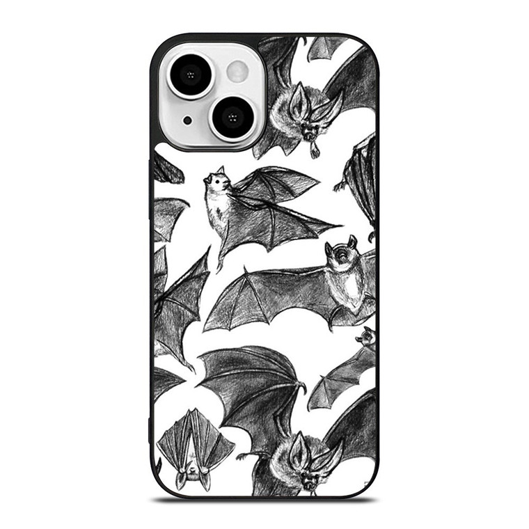 BAT HAND DRAWING PATTERN iPhone 13 Mini Case Cover