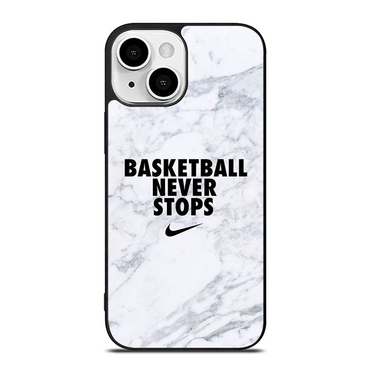 BASKETBALL NEVER STOPS MARBLE iPhone 13 Mini Case Cover