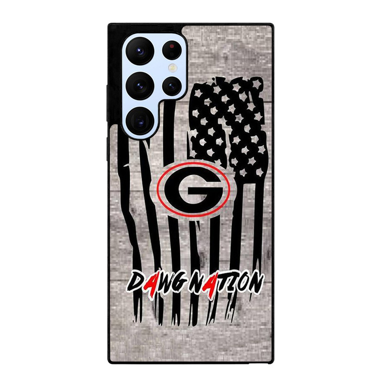 UNIVERSITY OF GEORGIA BULLDOGSWOODEN LOGO Samsung Galaxy S22 Ultra Case Cover