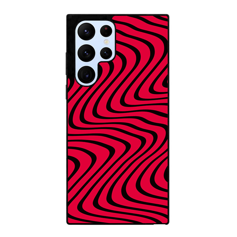 WAVY RED PATTERN Samsung Galaxy S22 Ultra Case Cover