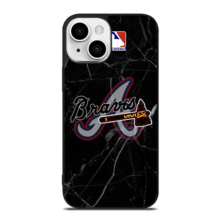 ATLANTA BRAVES BLACK MARBLE LOGO iPhone 13 Mini Case Cover