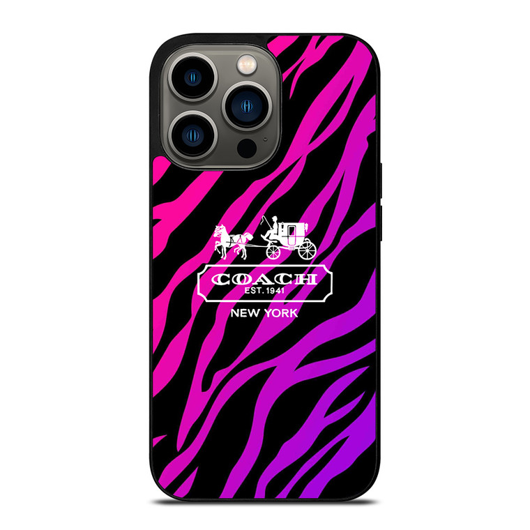 COACH NEW YORK BLACK VIOLET iPhone 13 Pro Case Cover