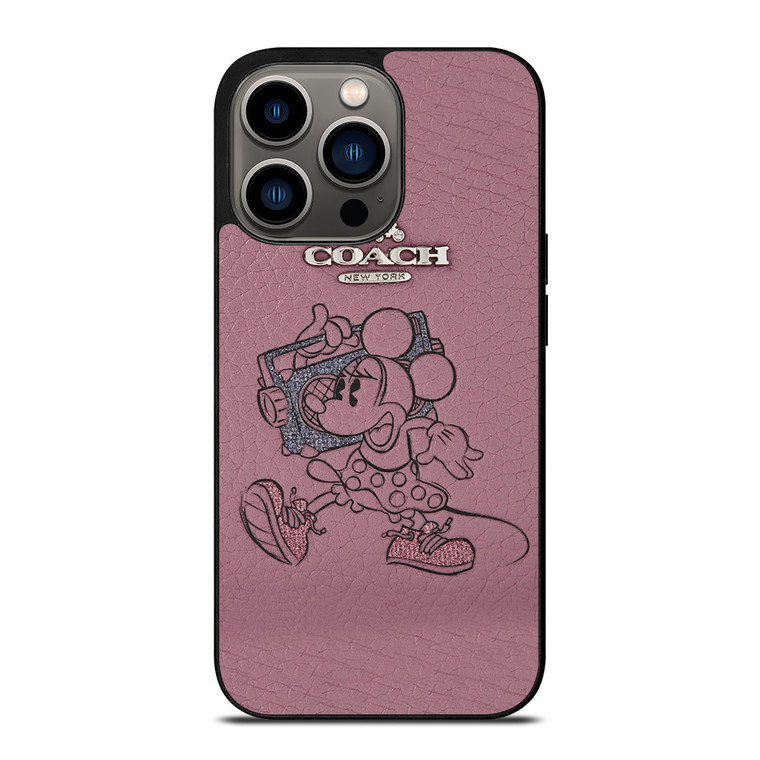COACH NEW YORK PINK MICKEY MOUSE iPhone 13 Pro Case Cover