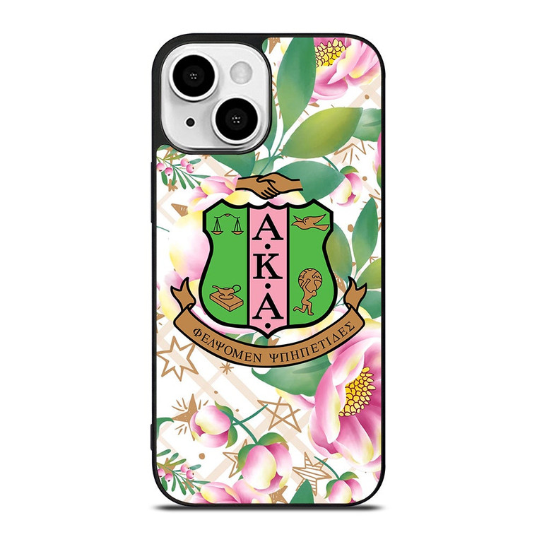 AKA PINK AND GREEN FLOWER LOGO iPhone 13 Mini Case Cover