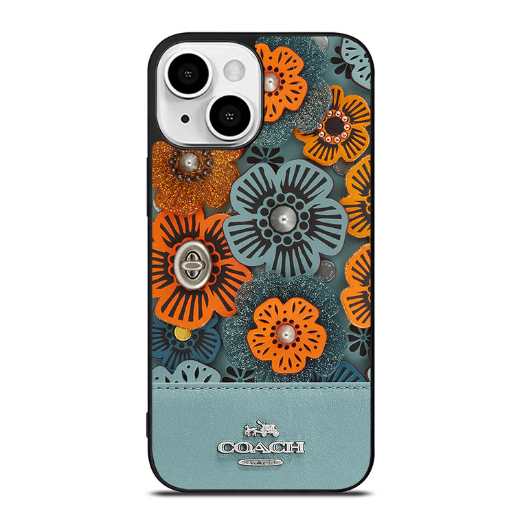 COACH NEW YORK BLUE TEA ROSE iPhone 13 Mini Case Cover