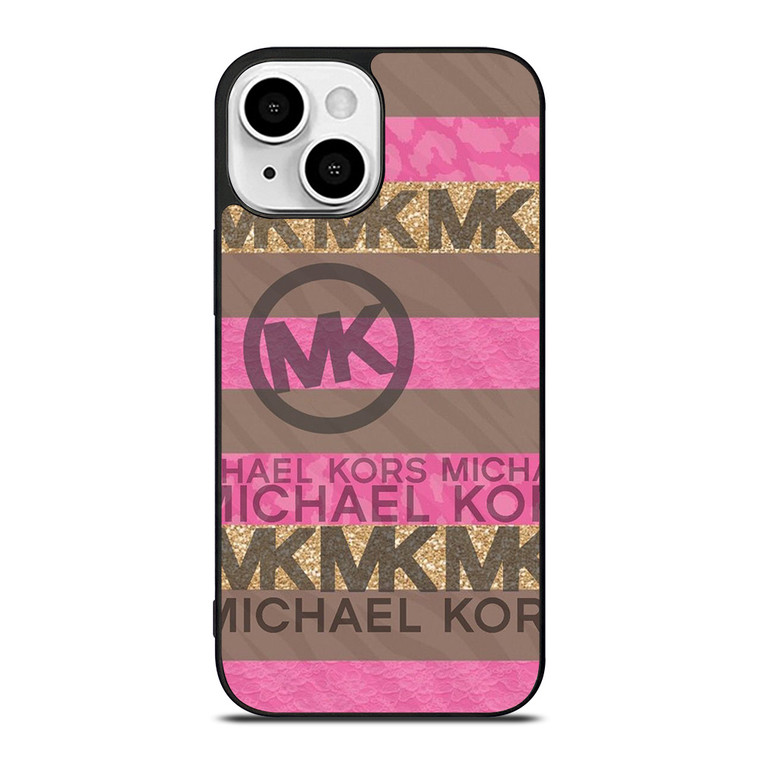 MICHAEL KORS PINK STRIP LOGO iPhone 13 Mini Case Cover
