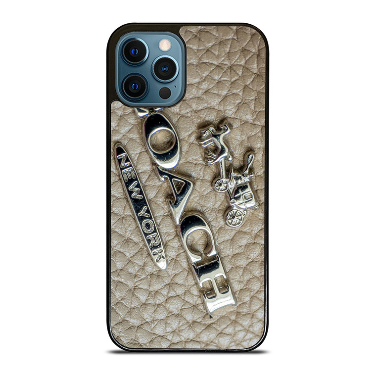 COACH NEW YORK LOGO ON LEATHER iPhone 12 Pro Max Case Cover