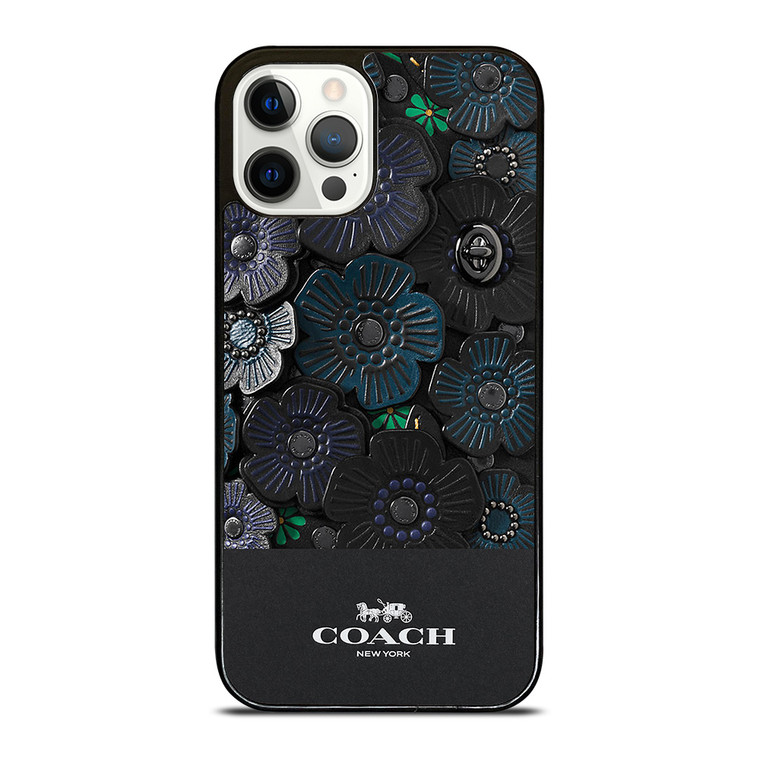 COACH NEW YORK BLACK TEA ROSE iPhone 12 Pro Case Cover