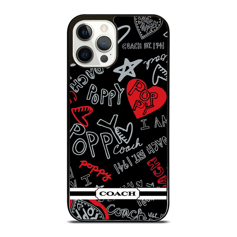COACH NEW YORK POPPY BLACK iPhone 12 Pro Case Cover