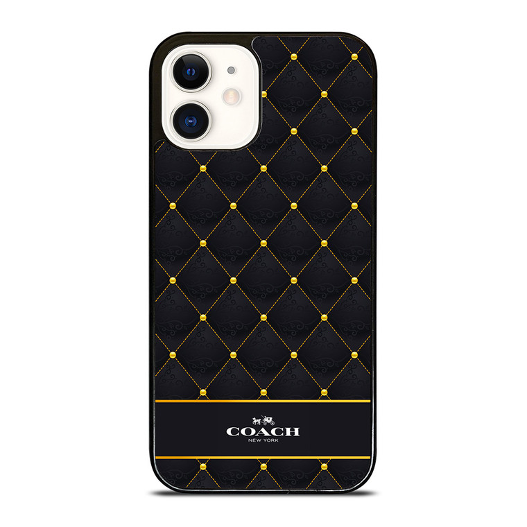 COACH NEW YORK GOLD PATTERN iPhone 12 Case Cover
