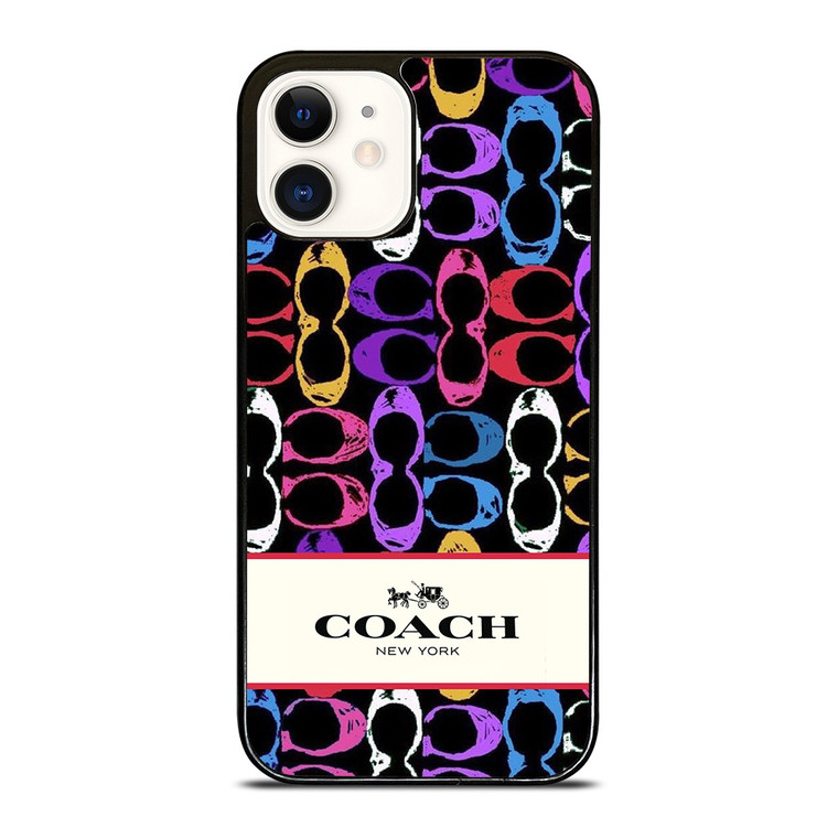 COACH NEW YORK PATTERN COLOR iPhone 12 Case Cover