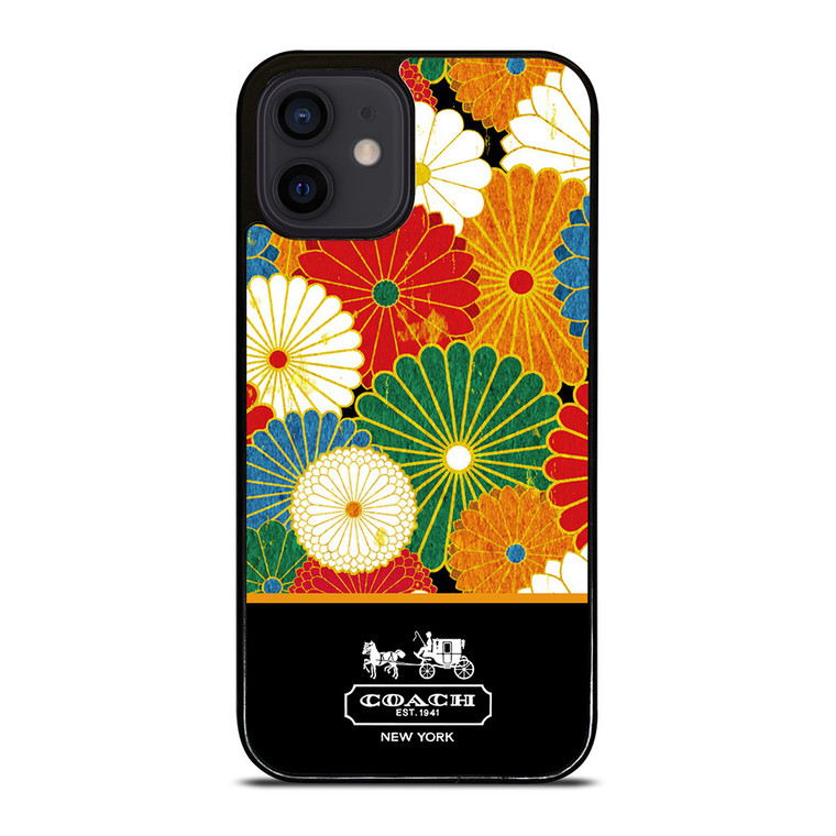 COACH NEW YORK COLORFUL FLORAL LOGO iPhone 12 Mini Case Cover