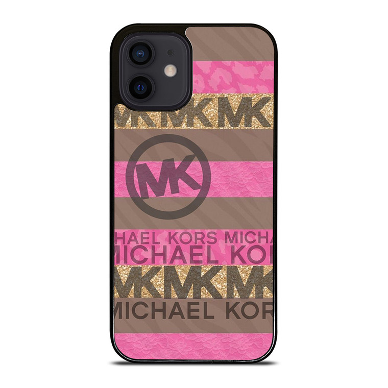MICHAEL KORS PINK STRIP LOGO iPhone 12 Mini Case Cover
