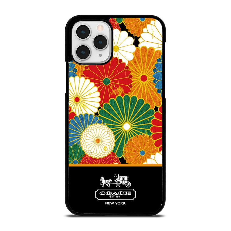 COACH NEW YORK COLORFUL FLORAL LOGO iPhone 11 Pro Case Cover