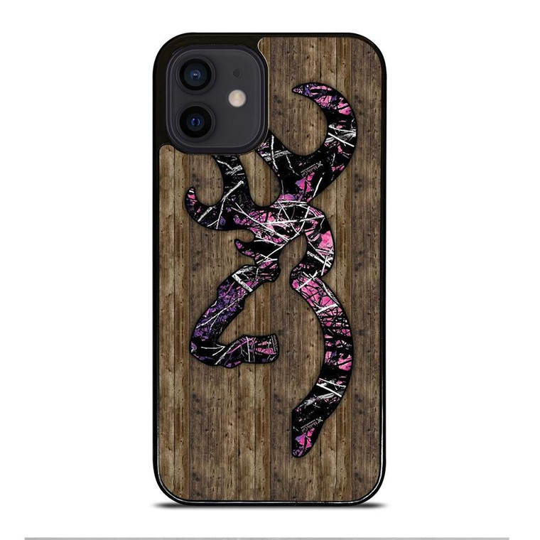 CAMO BROWNING PINK WOOD iPhone 12 Mini Case Cover