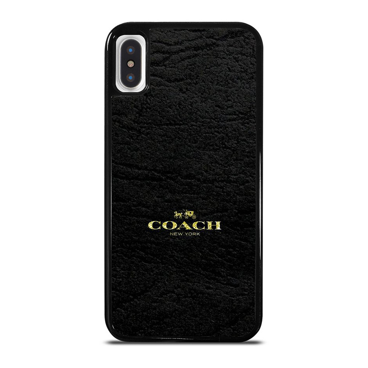 COACH LOGO TEXTURE BLACK iPhone X / XS Case Cover