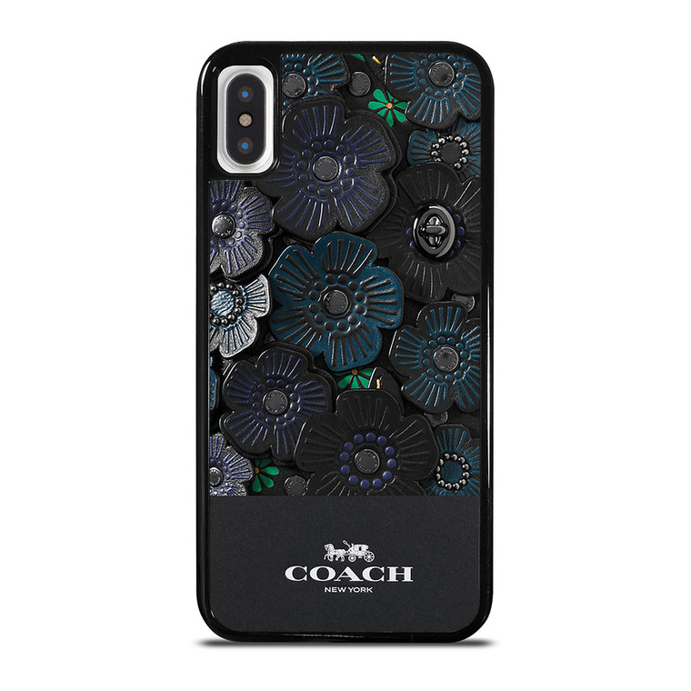 COACH NEW YORK BLACK TEA ROSE iPhone X / XS Case Cover