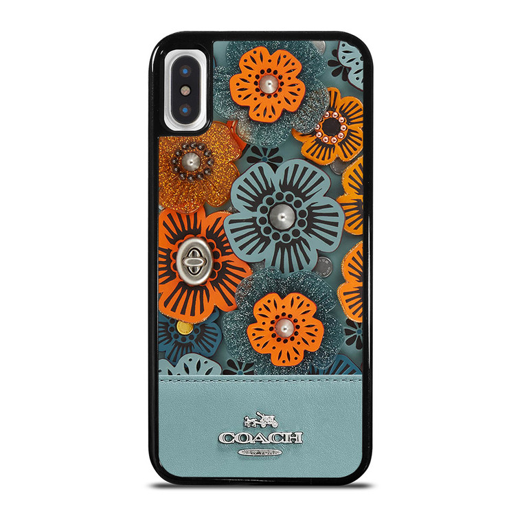 COACH NEW YORK BLUE TEA ROSE iPhone X / XS Case Cover
