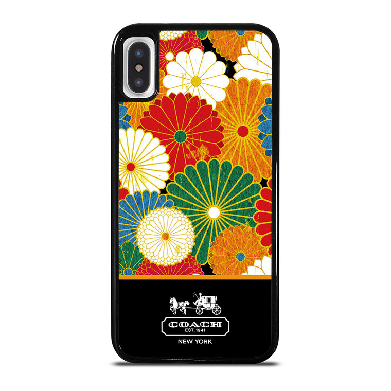 COACH NEW YORK COLORFUL FLORAL LOGO iPhone X / XS Case Cover