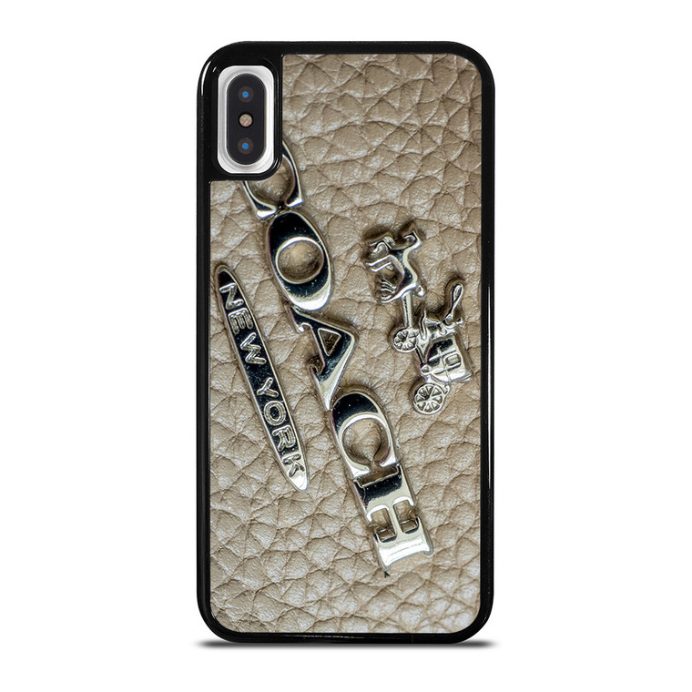 COACH NEW YORK LOGO ON LEATHER iPhone X / XS Case Cover