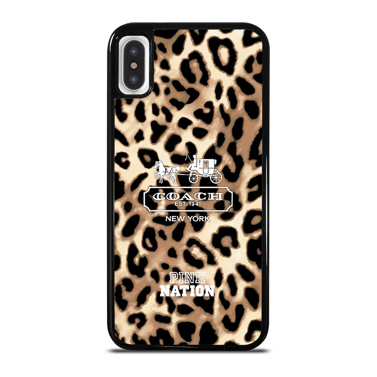 COACH NEW YORK PINK NATION LEPOARD iPhone X / XS Case Cover
