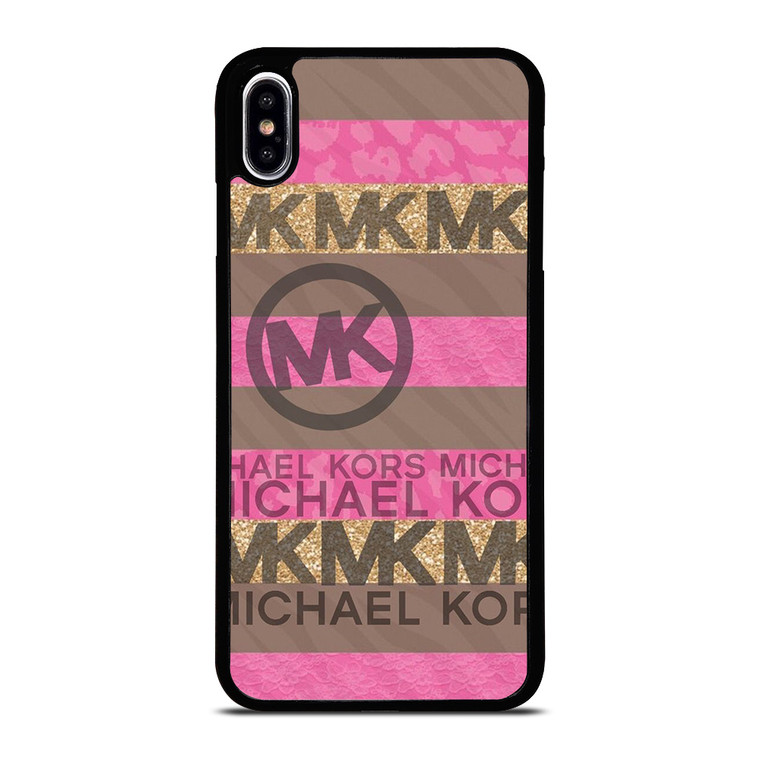 MICHAEL KORS PINK STRIP LOGO iPhone XS Max Case Cover