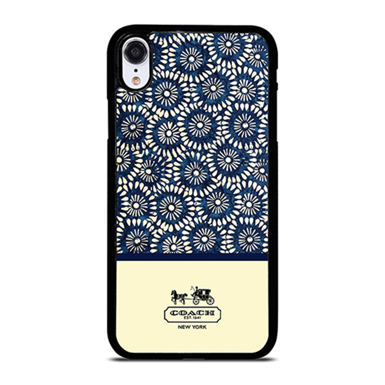 COACH NEW YORK BLUE FLORAL BATIK iPhone XR Case Cover