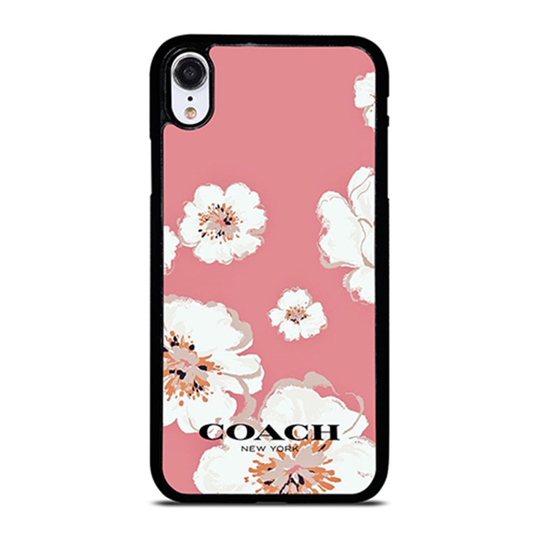 COACH NEW YORK PINK FLOWER iPhone XR Case Cover