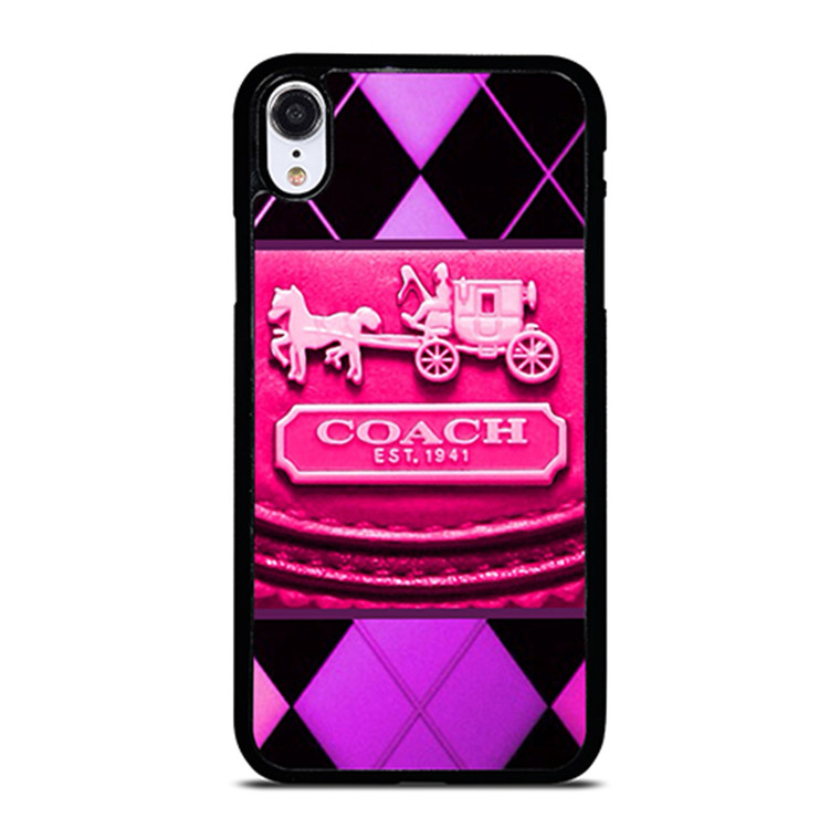 COACH NEW YORK PURPLE PINK LOGO iPhone XR Case Cover