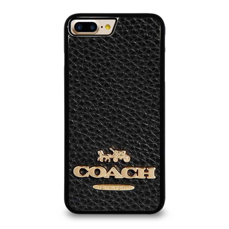 COACH NEW YORK BLACK LEATHER 2 iPhone 7 / 8 Plus Case Cover