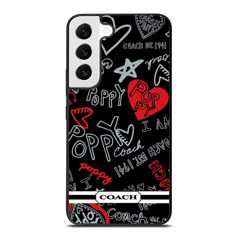 COACH NEW YORK POPPY BLACK Samsung Galaxy S22 Case Cover