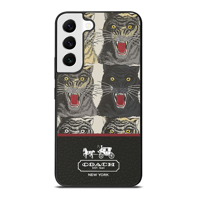 COACH NEW YORK TIGER FACE PATTERN Samsung Galaxy S22 Case Cover