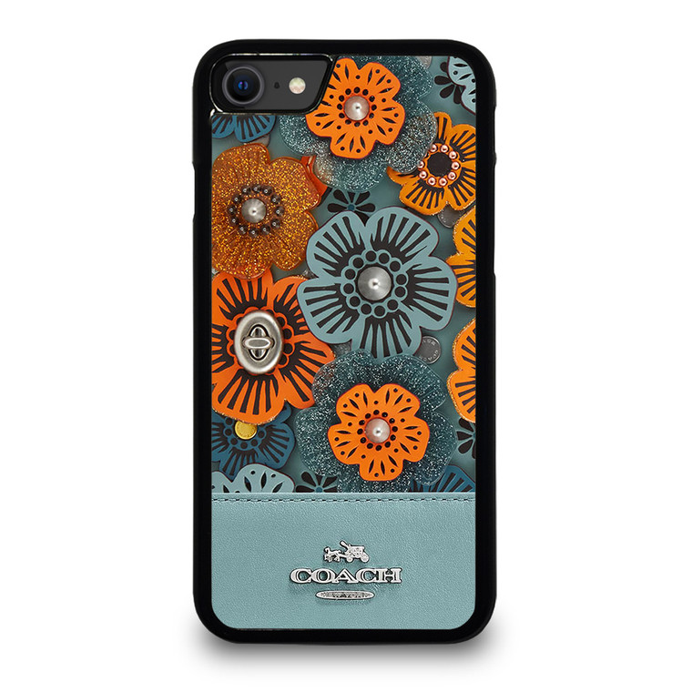 COACH NEW YORK BLUE TEA ROSE iPhone SE 2020 Case Cover
