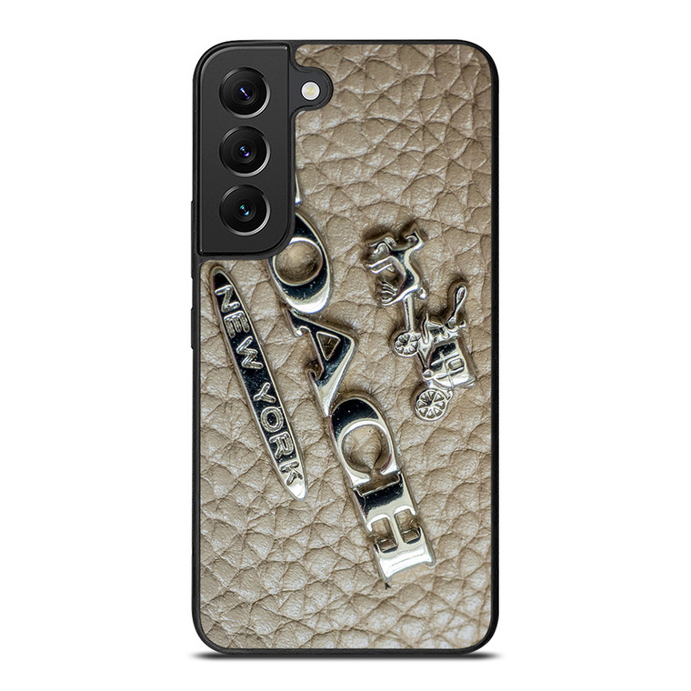COACH NEW YORK LOGO ON LEATHER Samsung Galaxy S22 Plus Case Cover
