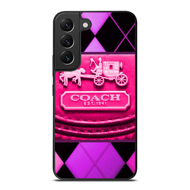 COACH NEW YORK PURPLE PINK LOGO Samsung Galaxy S22 Plus Case Cover