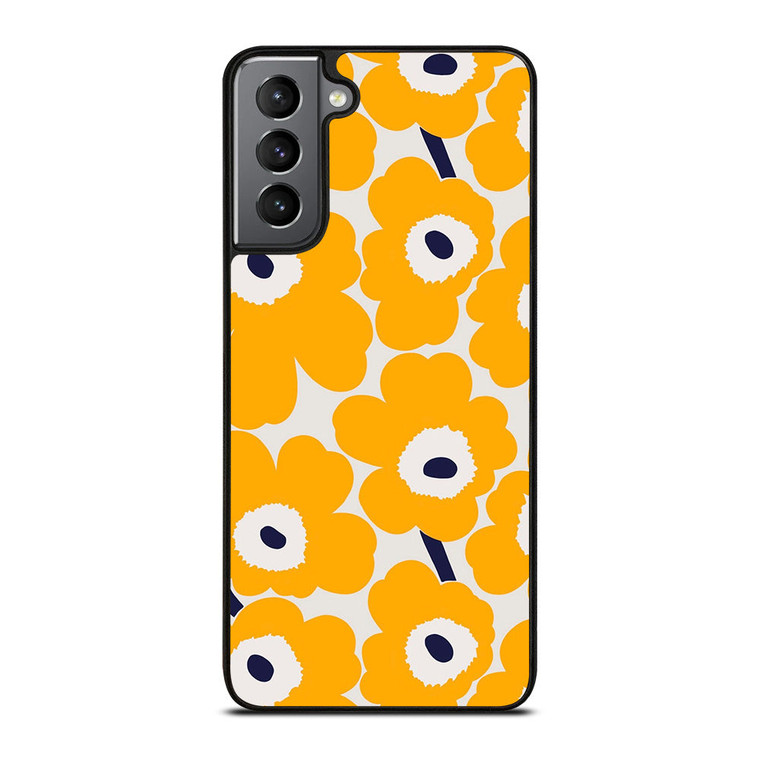 YELLOW RETRO FLORAL PATTERN Samsung Galaxy S21 Plus Case Cover