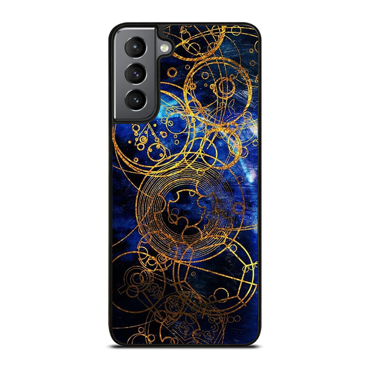 TIME LORD WRITING GOLD BLUE Samsung Galaxy S21 Plus Case Cover