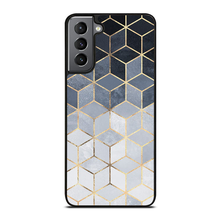 SOFT BLUE GRADIENT CUBES Samsung Galaxy S21 Plus Case Cover